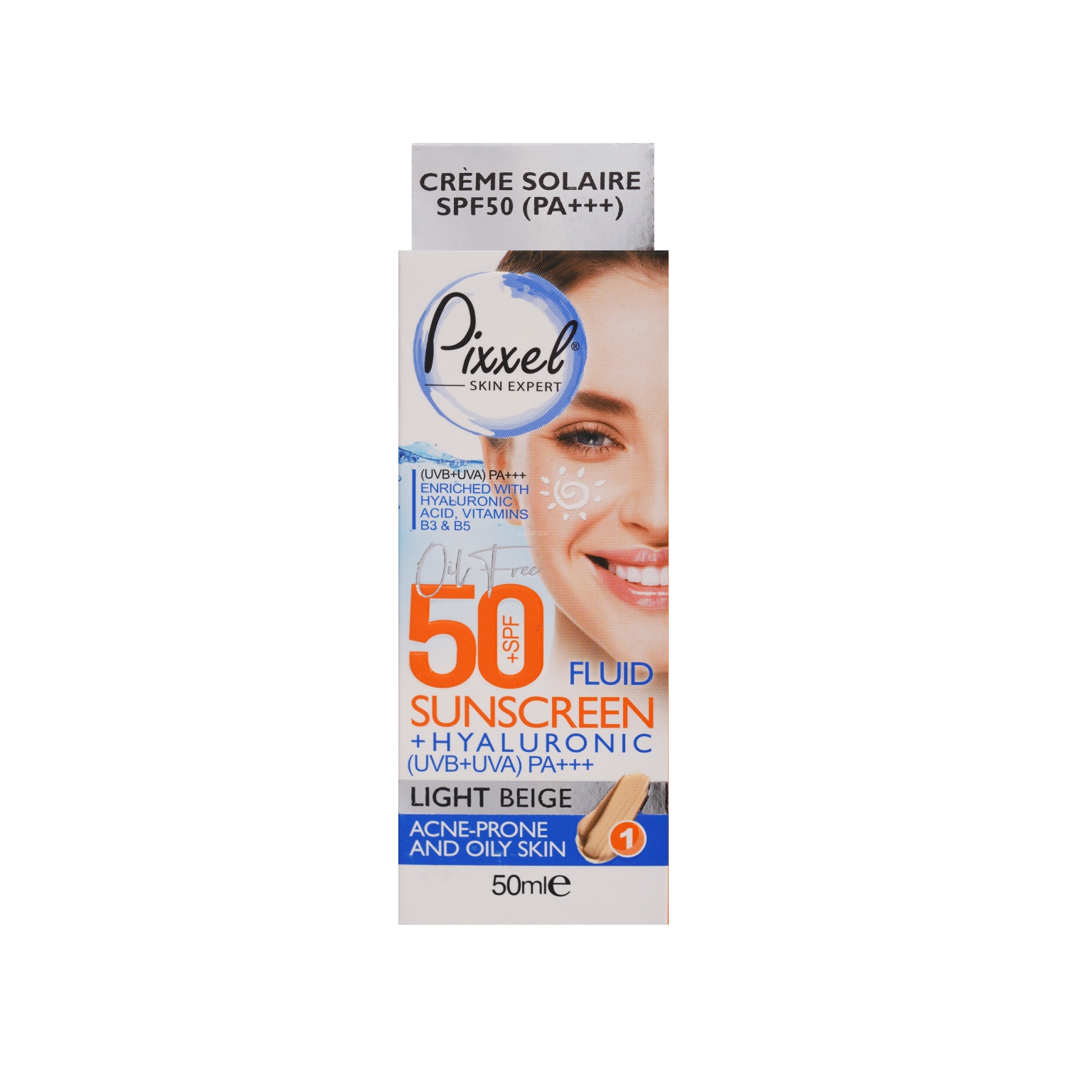 1350 فلوئید ضد آفتاب SPF50 پیکسل رنگ بژ روشن مناسب پوست چرب و آکنه دار - تصویر 1