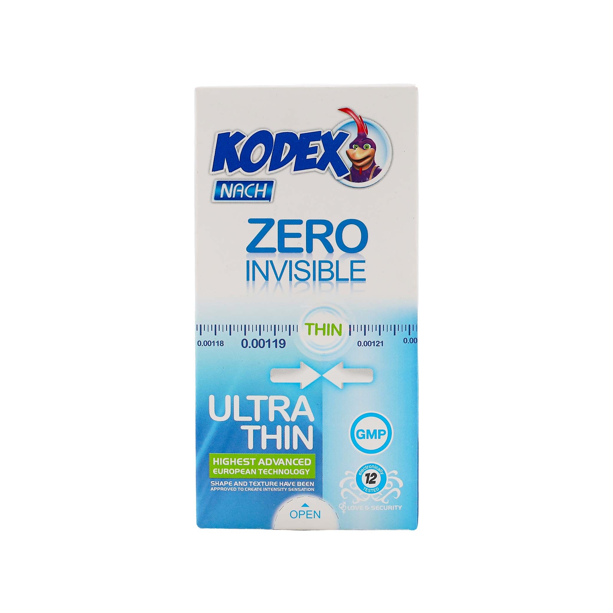 2227 کاندوم ناچ کدکس مدل Zero Invisible بسته 12 عددی - تصویر 1
