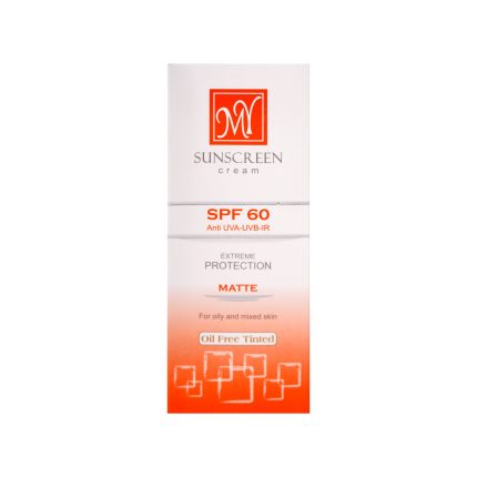 کرم ضد آفتاب SPF60 مای رنگی مناسب پوست چرب و مختلط
