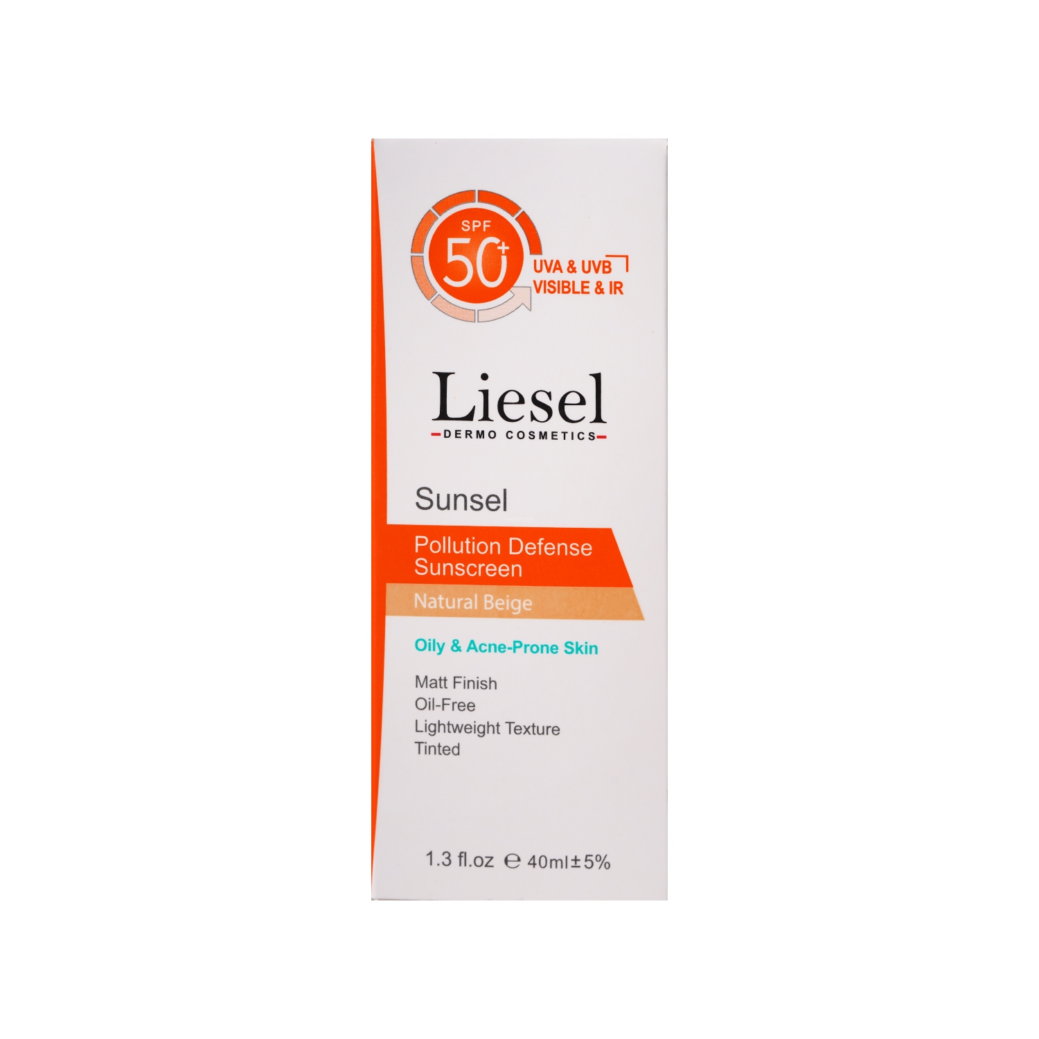 3050 کرم ضد آفتاب SPF50 لایسل رنگ بژ طبیعی مناسب پوست چرب و آکنه دار - تصویر 1