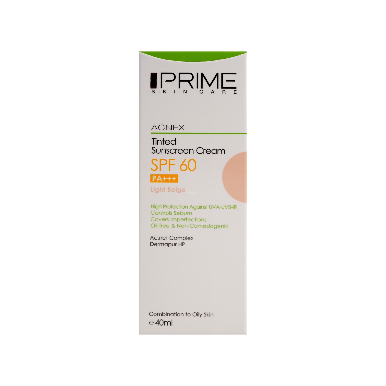3107 کرم ضد آفتاب SPF60 پرایم رنگ بژ روشن مناسب پوست مختلط تا چرب - تصویر 1
