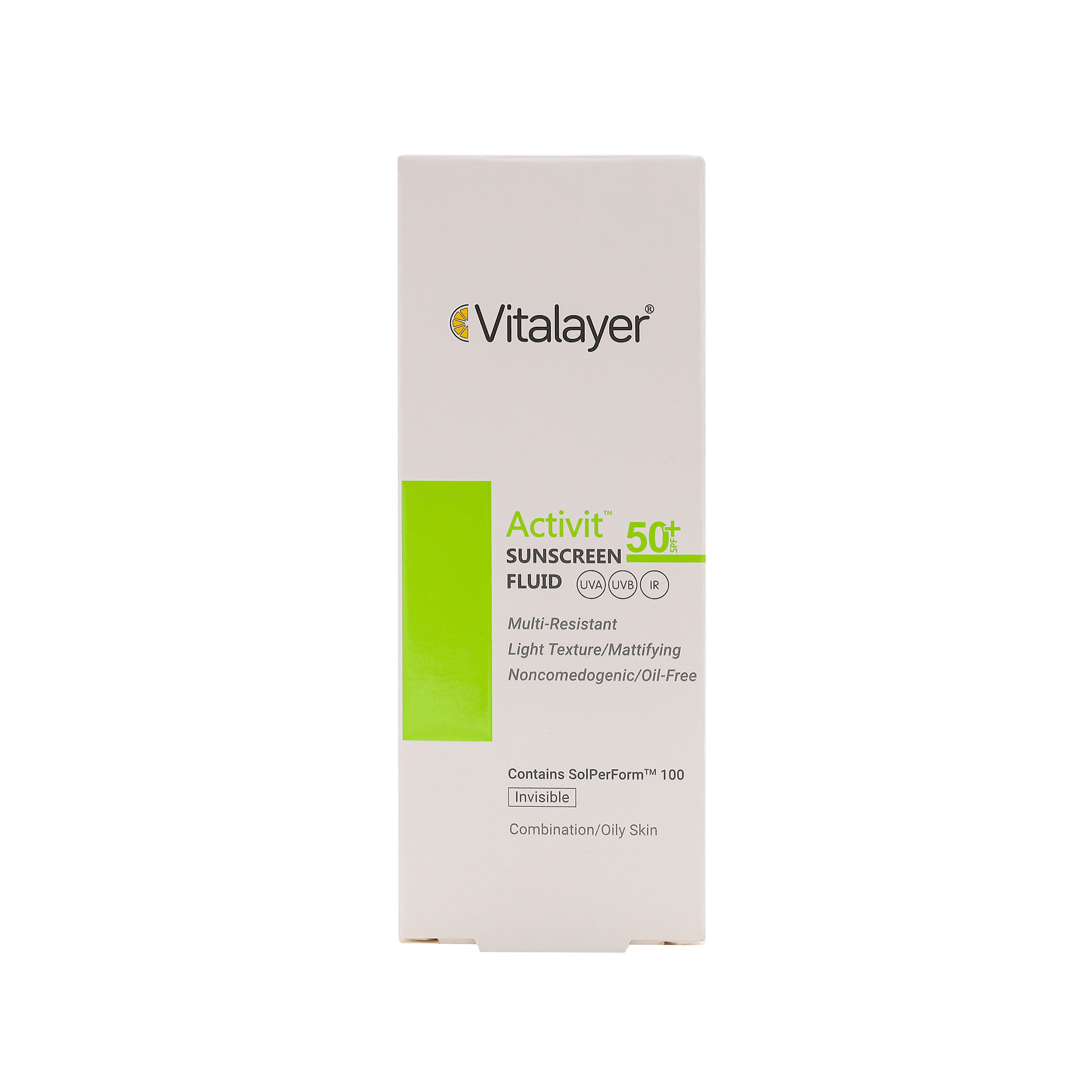 3227 فلوئید ضد آفتاب SPF50 ویتالیر مدل Activit بدون رنگ مناسب پوست چرب و مختلط - تصویر 1