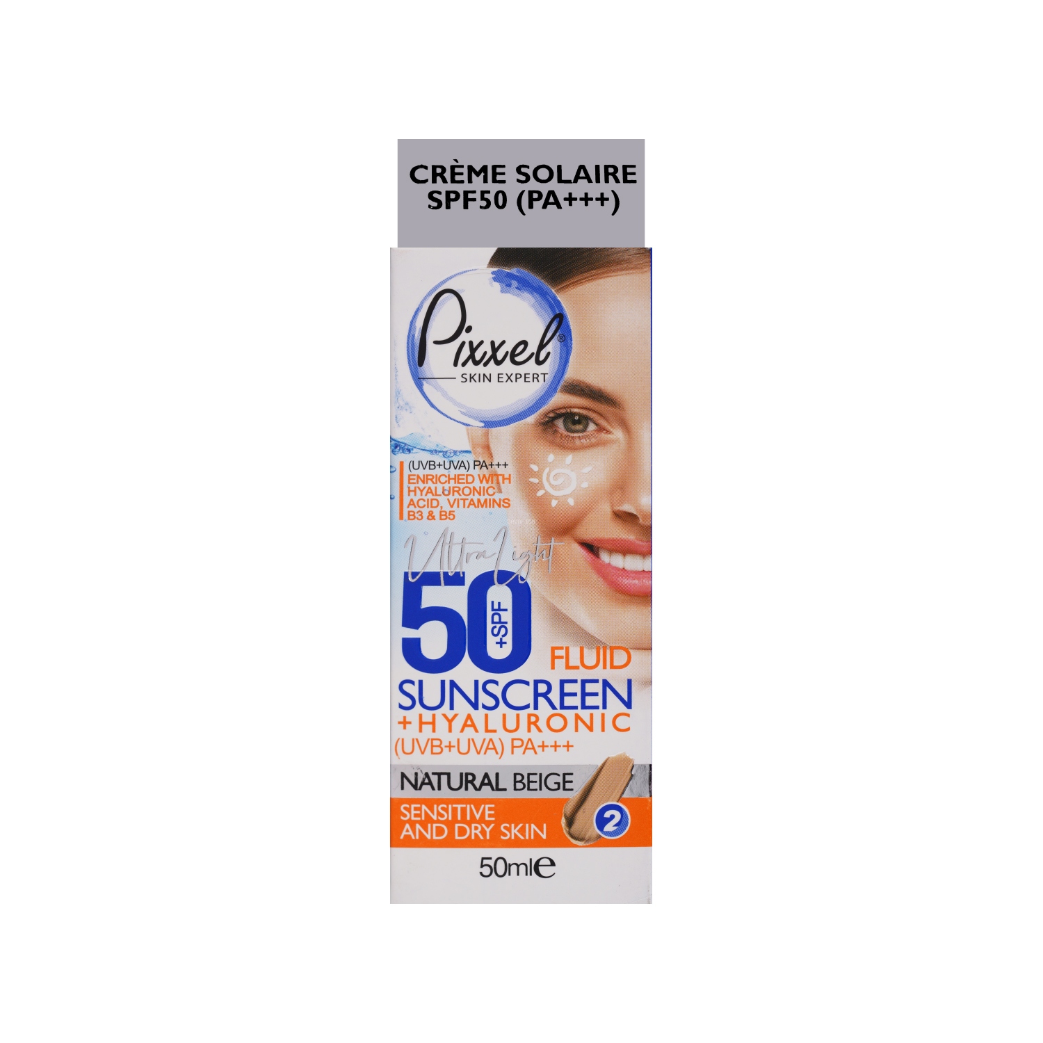 3346 فلوئید ضد آفتاب SPF50 پیکسل رنگ بژ طبیعی مناسب پوست خشک و حساس - تصویر 1