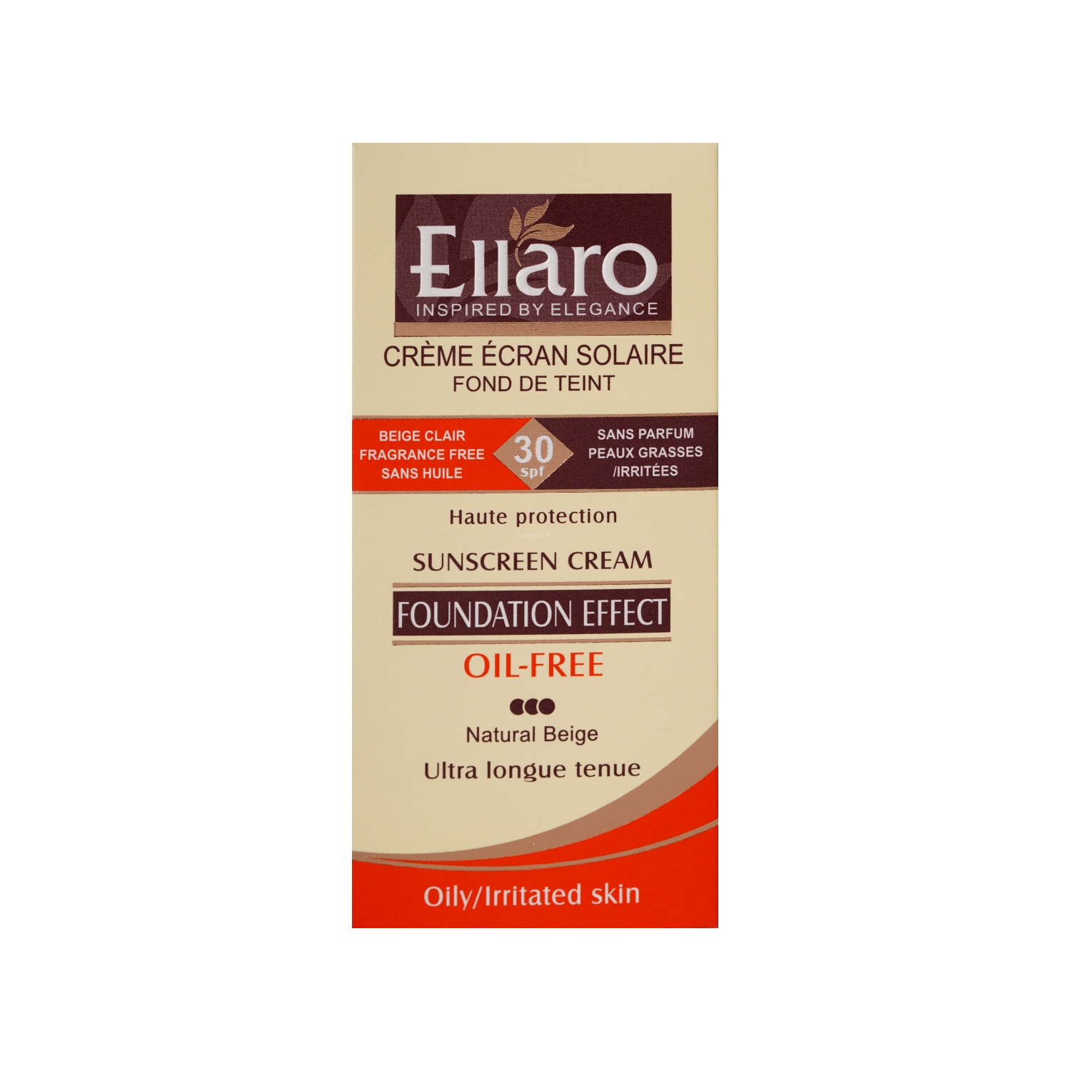 3656 کرم ضد آفتاب SPF30 الارو رنگ بژ طبیعی مناسب پوست چرب - تصویر 1
