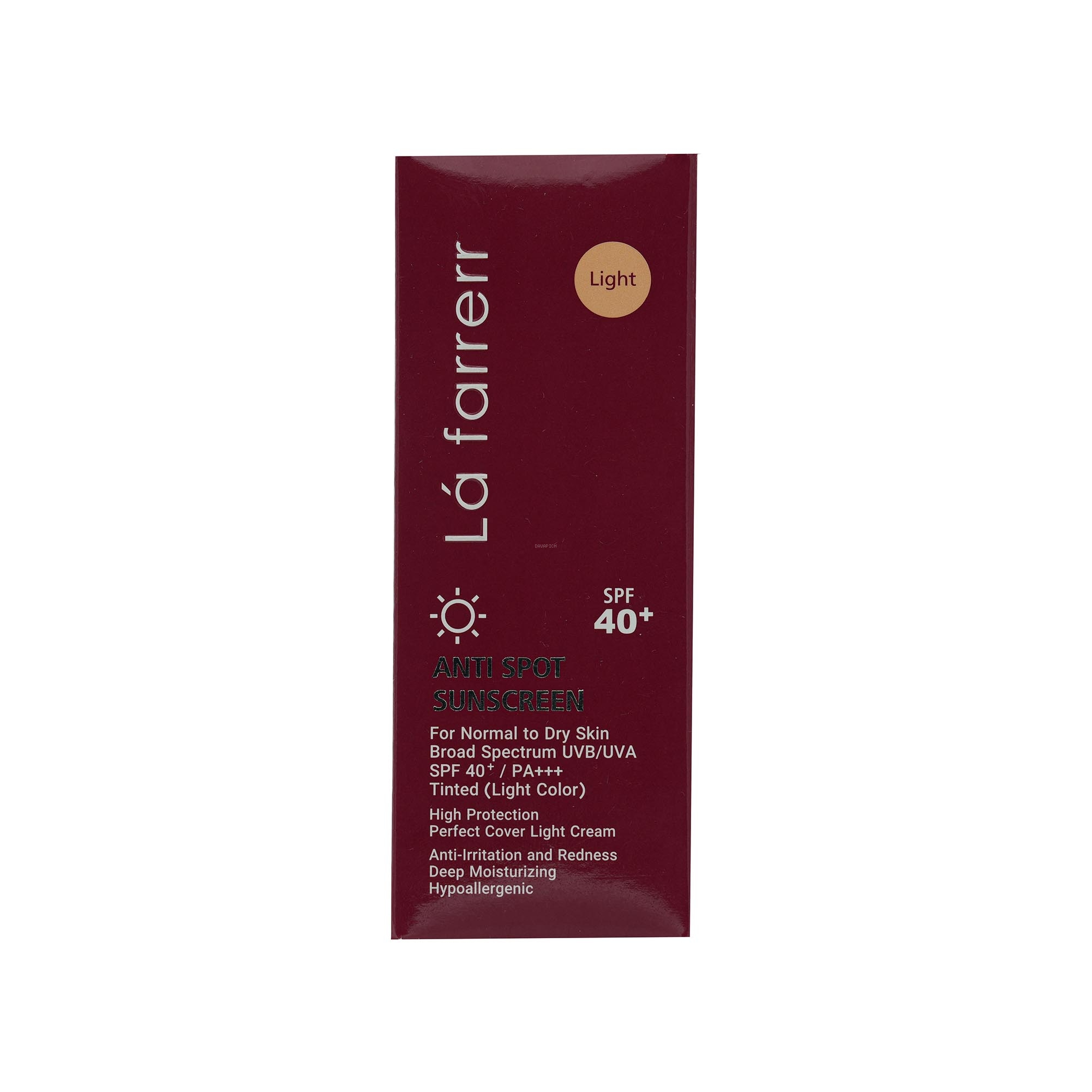 3724 کرم ضد آفتاب ضد لک SPF40 لافارر رنگ روشن مناسب پوست خشک - تصویر 1