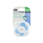 پستانک چیکو مدل Comfort طرح پروانه خال دار آبی مناسب 16-6 ماه